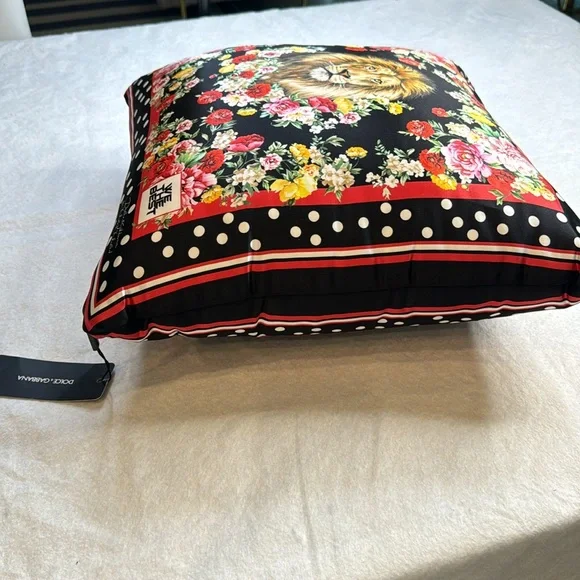 DOLCE & GABBANA FOR DJ KHALED NEW NWT LION FLORAL DOT ACCENT THROW PILLOW - Picture 10 of 13